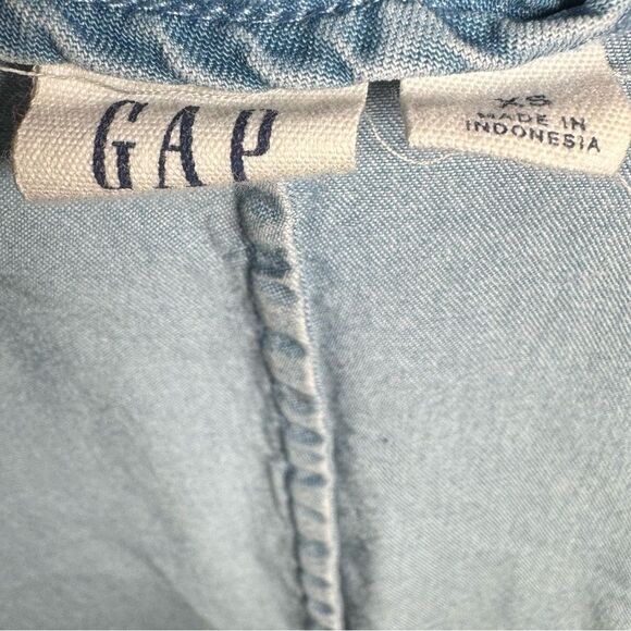 Gap chambray denim button side midi wrap dress size XS - Picture 5 of 7